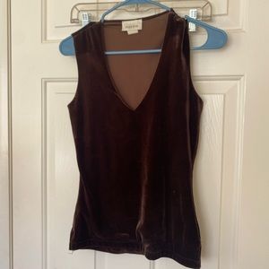 Forever 21 Faux Velvet Brown Tank Top